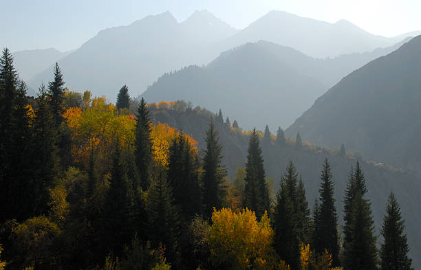 mountain scene stock photo