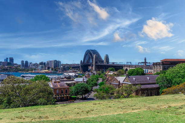 istock Sydney Harbour viewed from Observatory Park and overlooking Sydney Rocks area and North Sydney with colourful skies NSW Australia 1443554050