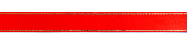 istock Red ribbon for Christmas and birthday present isolated clear background. 1443556246