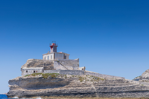 lighthouse of La Madonetta near the Corsican village of Bonifacio; Bonifacio, France