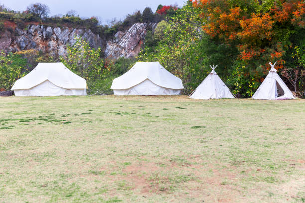 istock Tents Camping area，china 1443560804