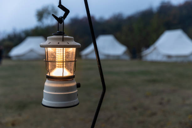 Outdoor camping, lamps and tents