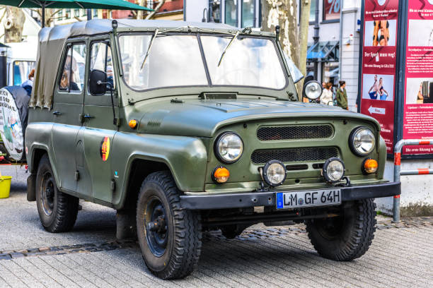 Limburg, Germany - April 2, 2017: military green russian UAZ 469 3151
