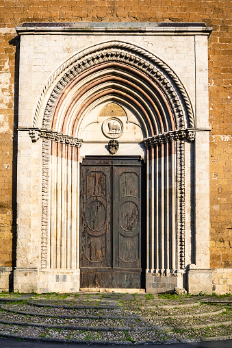 The entrance portal of the church of San Francesco, Orvieto Umbria, Italy
