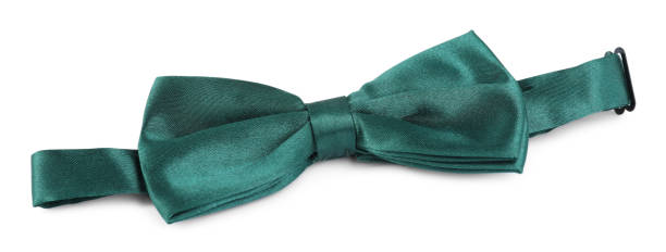 istock Stylish green bow tie isolated on white 1443567282