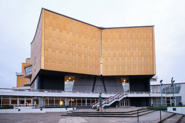 SZCZECIN, POLAND - August 13, 2017: View on the modern building of the Mieczyslaw Karlowicz Philharmonic Orchestra in Szczecin city in Poland