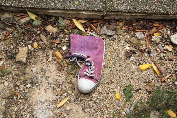 an old lost pink shoe