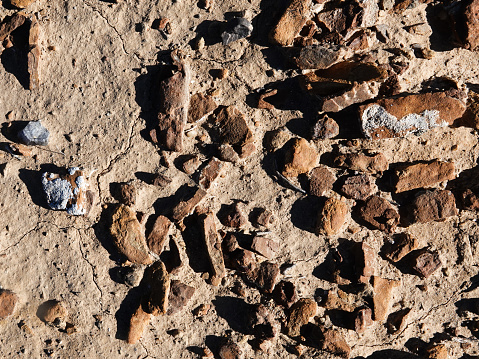 Angualr Rocks Angular Small Rocks On A Dry Desert Surface Close Up Viewed From ...
