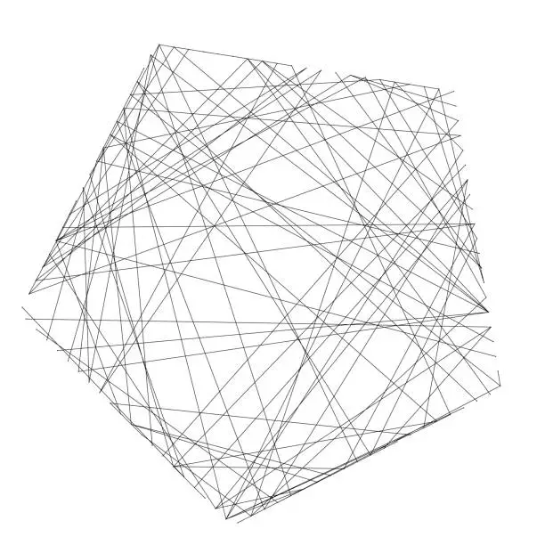 Vector illustration of Diagonal lines in pentagon shape pattern