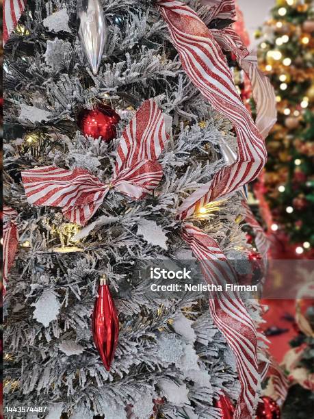 Close Up Of Christmas Decorations On Christmas Tree Stock Photo - Download Image Now