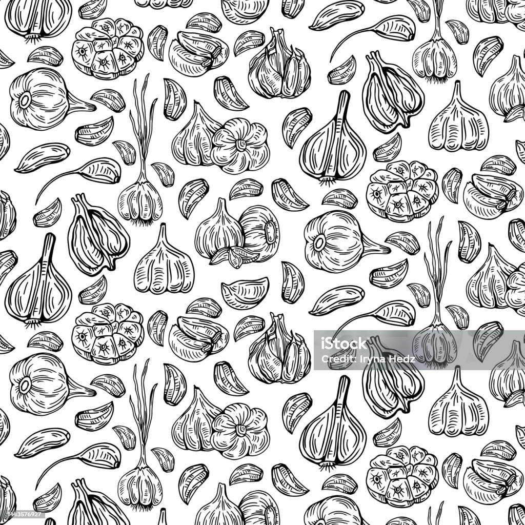 Vector Garlic Pattern Garlic Pattern Wallpaper Seamless Pattern Garlic Symbol Vector Stock ...