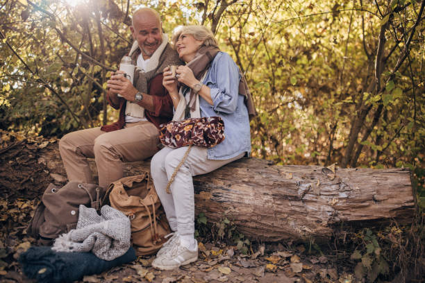 istock Married couple relaxing in nature 1443577509