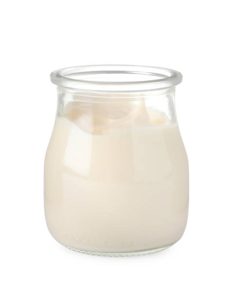 istock Mayonnaise in glass jar isolated on white 1443579036