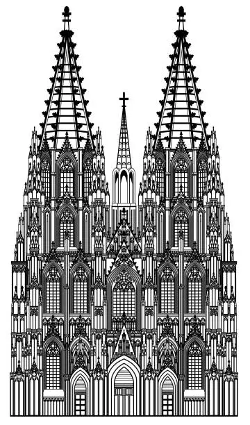 Vector illustration of Cologne Cathedral of Saint Peter