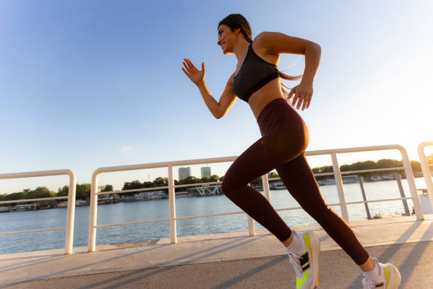 istock Female athlete training outdoors 1443581087