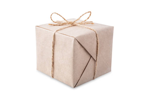 istock Organic square gift box on a white isolated background 1443581490