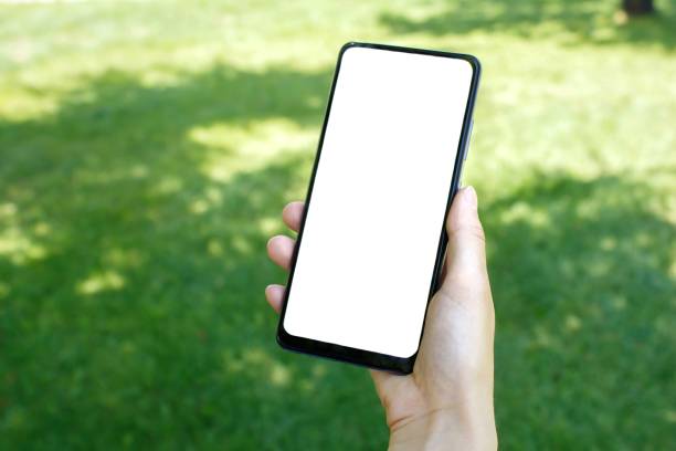istock Hand holding phone at the outdoor 1443582965