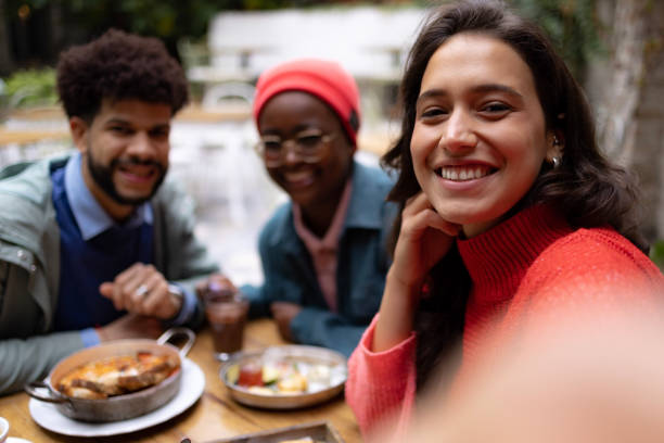 istock Friends taking a selfie together in the restaurant 1443583342