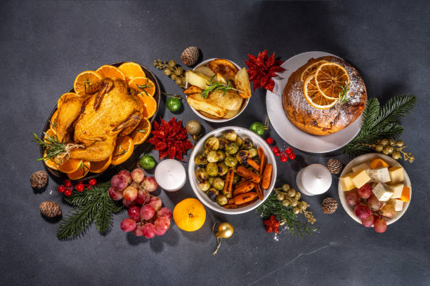 istock Christmas or New Year dinner foods 1443589733