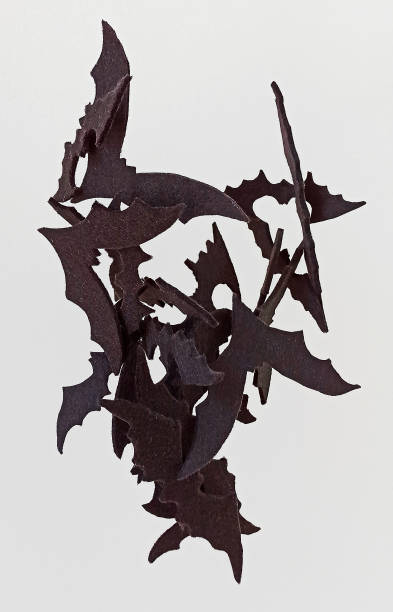 istock a bunch of black felt bats on a light background, halloween 1443593890