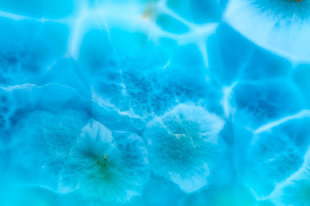 Luxury Larimar raw mineral crystal background of texture material.