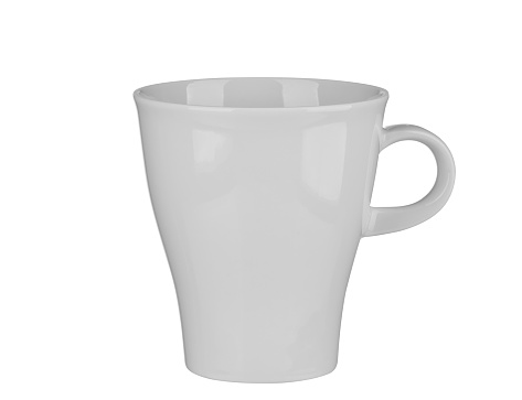 Realistic cup on white background.