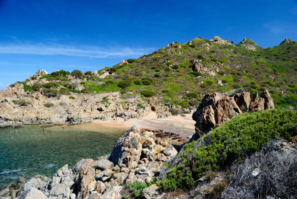 View of Cala Faa beach and his coast stock photo