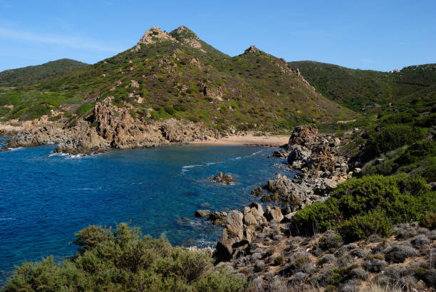 View of Cala Faa beach and his coast stock photo