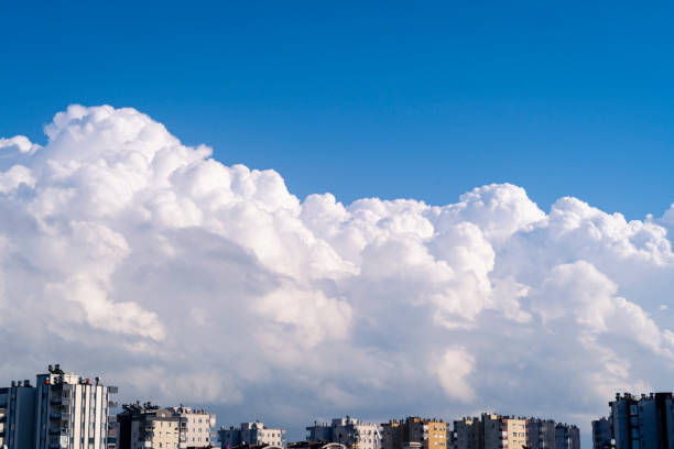 istock Big clouds covering the city 1443604379
