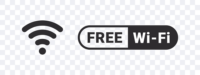Free wifi. Wireless and wifi icon. Modern wifi signal icons. Wireless internet symbol. Vector icons