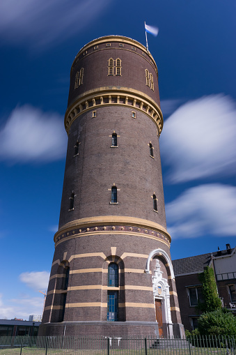 water tower in Tilburg at a sunny day with long exposure photography