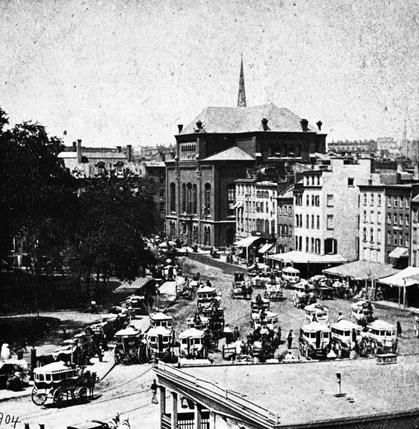 istock New York City, omnibuses starting from South Ferry, 1861 1443608841