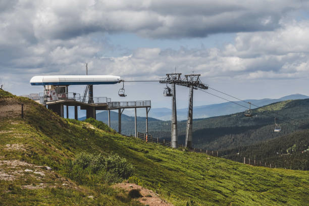 istock Chair Lift System in Summer Ski Resort 1443609884