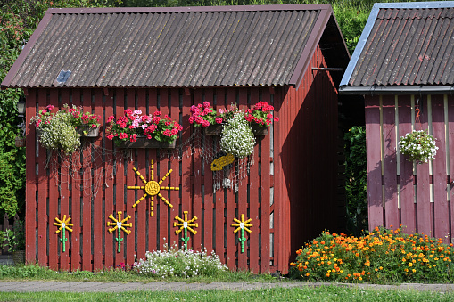 Traditional decorated small architecture in Juodkrante, Lithuania