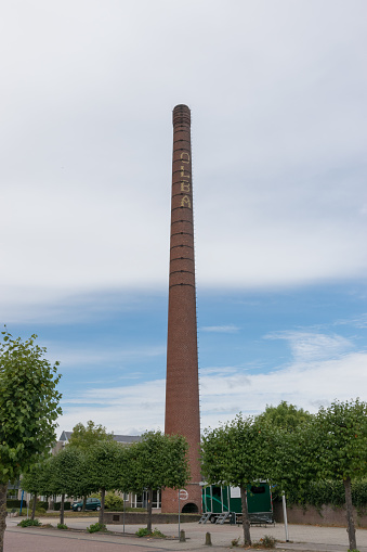 old industrial chimney in Olst, The Netherlands