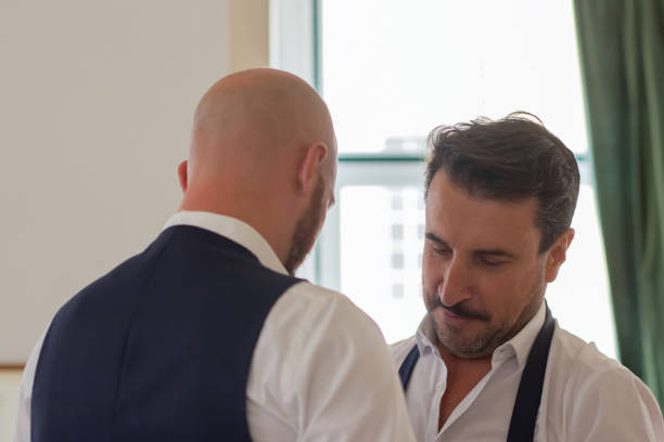 istock Homosexual men getting ready for wedding ceremony 1443615376