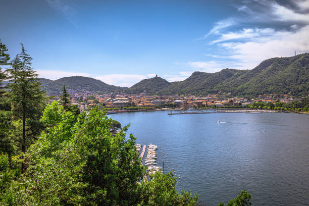 Panoramic view of Como lake, Italy