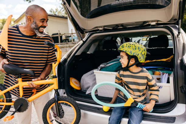 istock Going to bike adventure with dad 1443625741