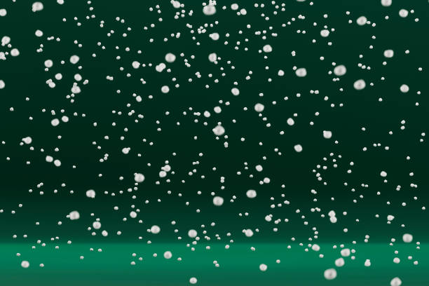 istock Snowflakes following on green background. 3d rendering. 1443626667