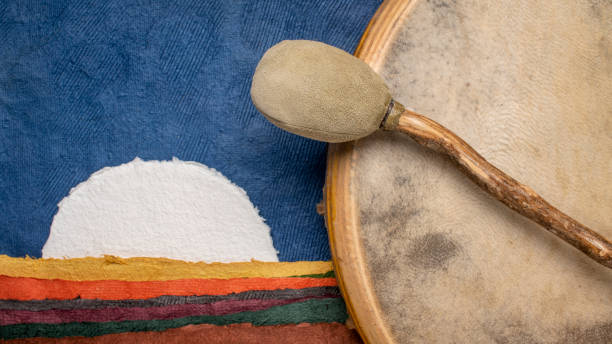 istock handmade, native American style, shaman drum 1443629808