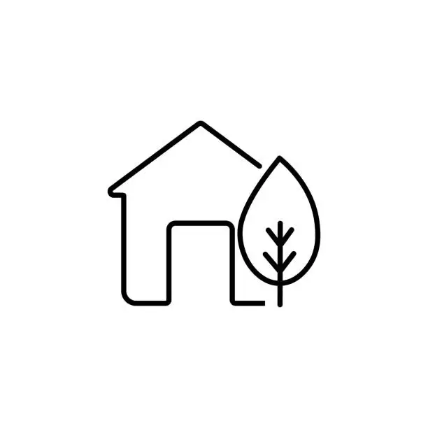 Vector illustration of Eco Home Icon Vector design illustration. Ecology Home logo icon design concept vector template. Trendy Eco Smart House vector icon design for website, symbol, logo, icon, sign, app, UI