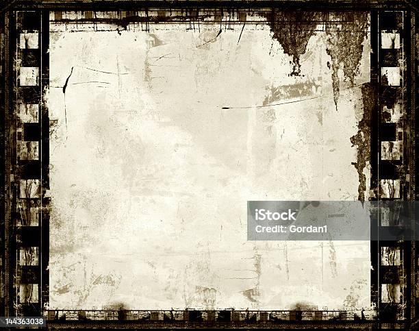 Grunge Film Frame Stock Photo - Download Image Now - Antique, Backgrounds, Black Color