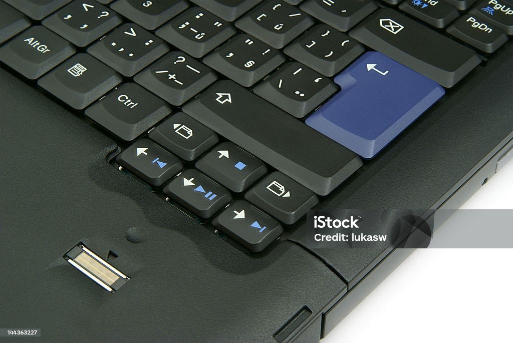 Detalle del teclado de la computadora portátil - Foto de stock de DVD libre de derechos