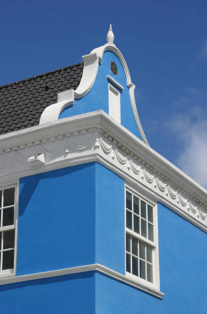 Blue building stock photo