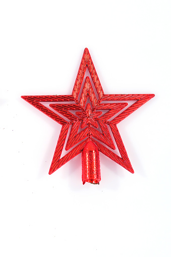 star shaped Christmas ornament on white background