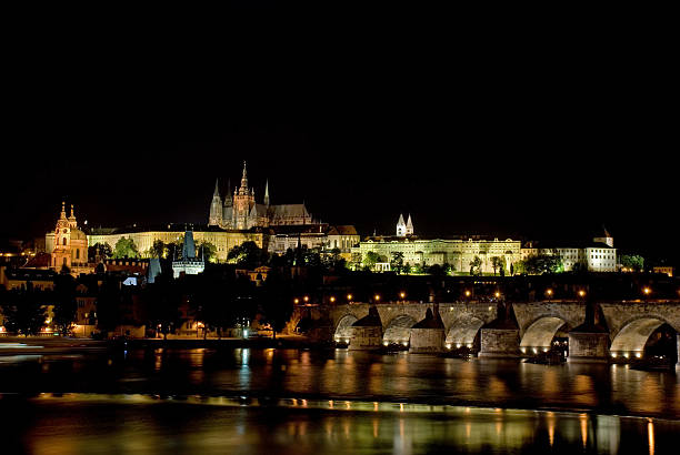 Prague at Night stock photo