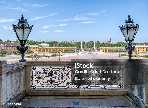 The entrance gate to Schonbrunn Palace ( Schloss Schönbrunn) one of the major tourist attraction in Vienna.