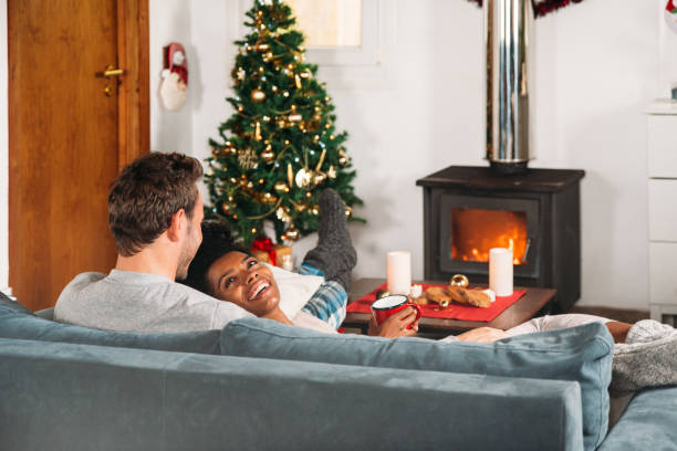 istock Diverse couple having cups of tea 1443641068