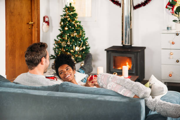 istock Diverse couple having cups of tea 1443641073