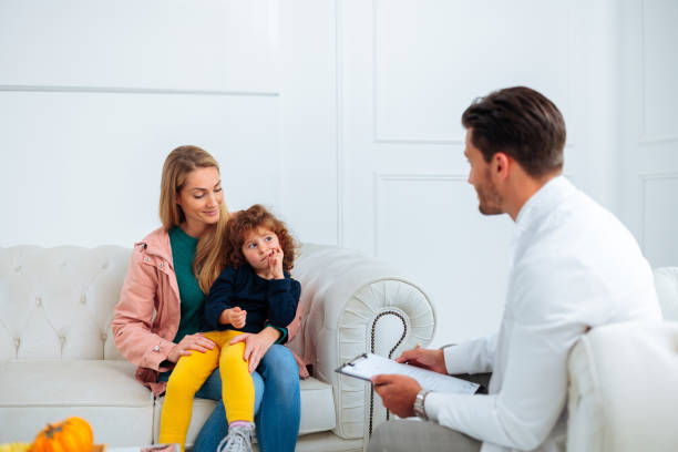 istock Small child in dentist waiting room. 1443642781
